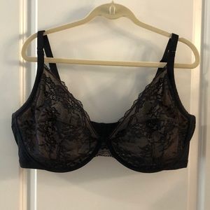 Torrid black and tan lace unlined bra 44DDD